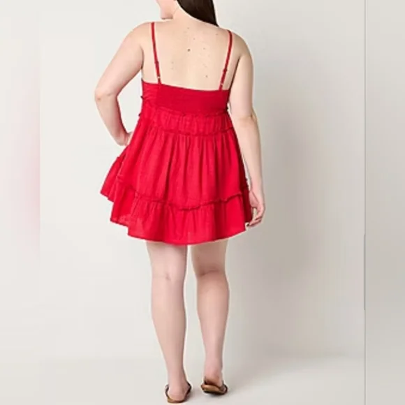 Arizona Junior's Summer Dress Sz XXL Tomato Puree Color - Picture 3 of 8